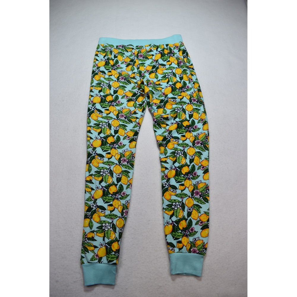 Vera Bradley Lemon Print Jogger Pajama Pants Blue Yellow Citrus Size 4-6 NWT